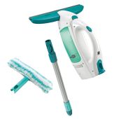 מנקה חלונות נטען עם מקרצף ומוט מבית LEIFHEIT לייפהייט דגם CLICK SYSTEM 51003