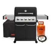 גריל גז חרמון 5 מבערים + מיכל גז ווסת צינור וכיסוי מבית AMGAZIT אמגזית דגם 70015