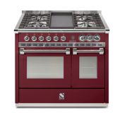 תנור אפיה משולב כיריים 100 ס"מ מבית STEEL סטיל דגם A10SF סדרת ASCOT-גימור בורדו