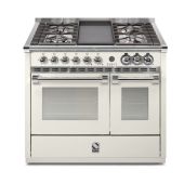 תנור אפיה משולב כיריים 100 ס"מ מבית STEEL סטיל דגם A10SF סדרת ASCOT-גימור פנינה