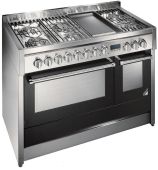 תנור אפיה משולב כיריים 120 ס"מ מבית STEEL דגם G12-FF-6T סדרת GENESI