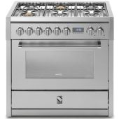 תנור אפיה אידוי משולב כיריים 90 ס"מ מבית STEEL דגם G9S-6W סדרת GENESI