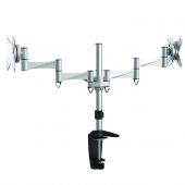 זרוע שולחנית דו מפרקית לשני מסכי מחשב מבית AUDIO-LINE דגם LDT02-C024