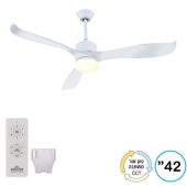 מאוורר תקרה CCT 42" PRIMO עם תאורת לד ושלט מבית NORTHER נורתר דגם NTP-PRM42-WH-LED