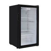 מקרר משרדי ויטרינה שחורה וזכוכית שקופה 99 ליטר מבית PREMIER פרימייר דגם PR95V