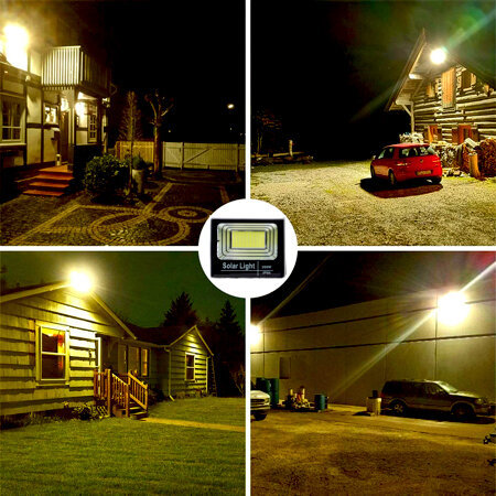 זוג פרוז'קטורים לד סולאריים 100 וואט גוון צהוב