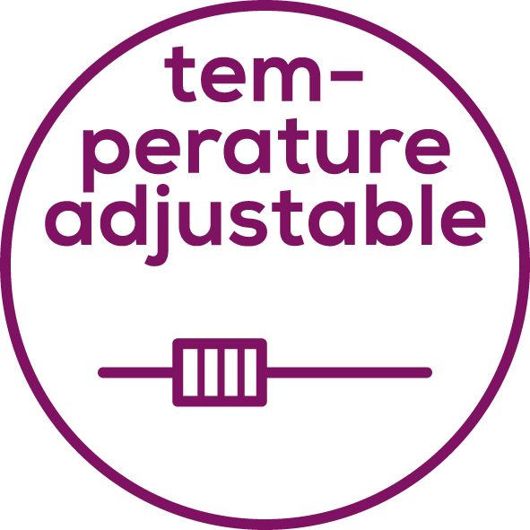 Continuous temperature regulation Continuous setting possible